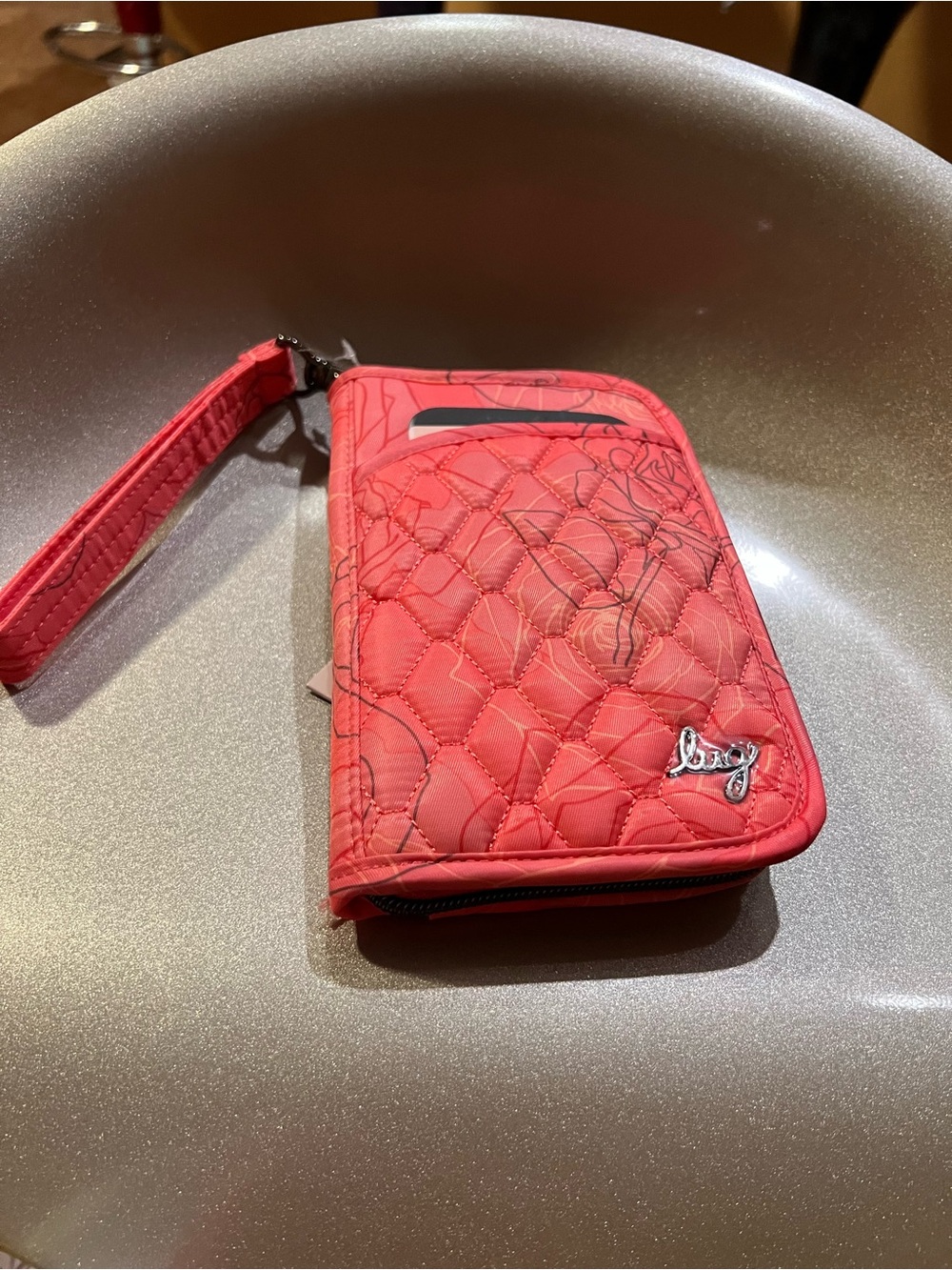 Lug Tandem Zip Wallet in Serenity Rose NWT